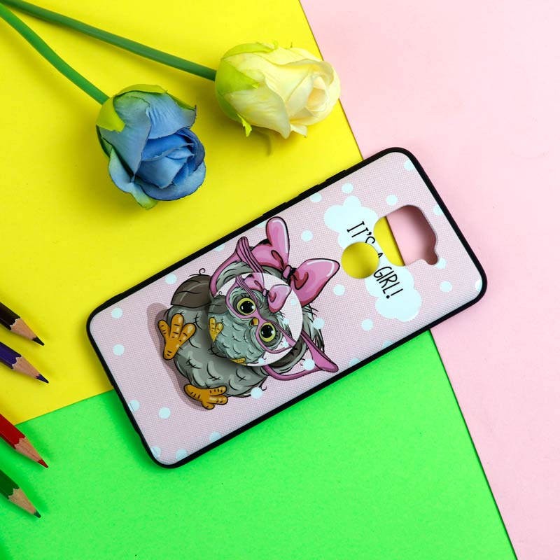 قاب فانتزی برجسته + پاپ سوکت طرح جغد شیائومی Redmi Note 9 سری D