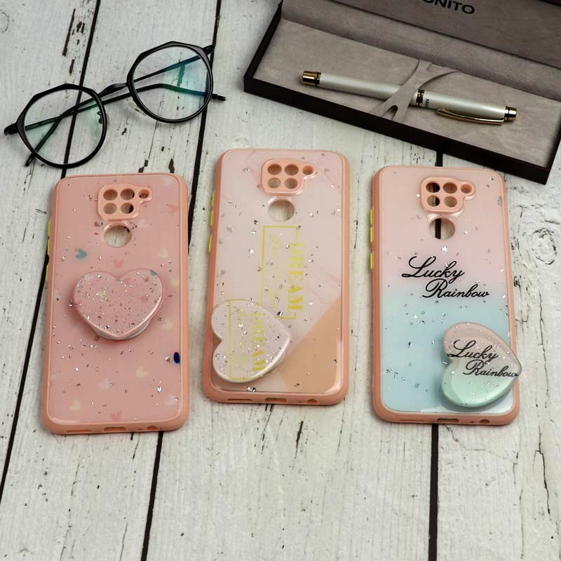 قاب محافظ لنزدار پاپ سوکت دار صورتی Xiaomi Redmi Note 9