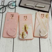 قاب محافظ لنزدار پاپ سوکت دار صورتی Xiaomi Redmi Note 9s / Note 9 Pro