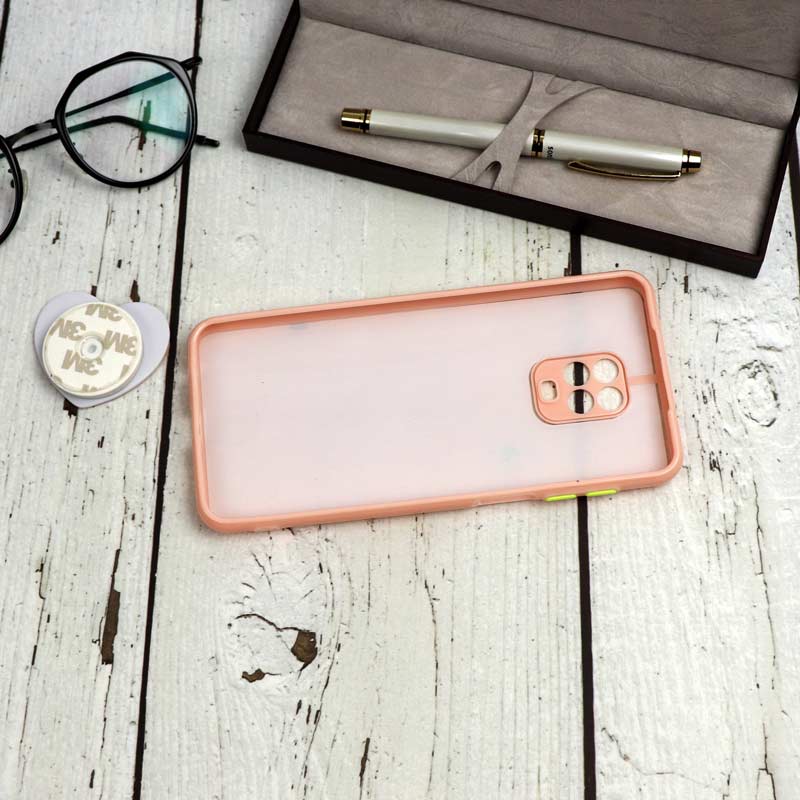قاب محافظ لنزدار پاپ سوکت دار صورتی Xiaomi Redmi Note 9s / Note 9 Pro