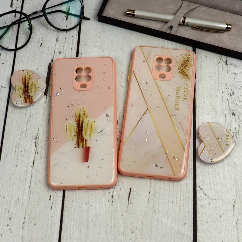 قاب محافظ لنزدار پاپ سوکت دار صورتی Xiaomi Redmi Note 9s / Note 9 Pro