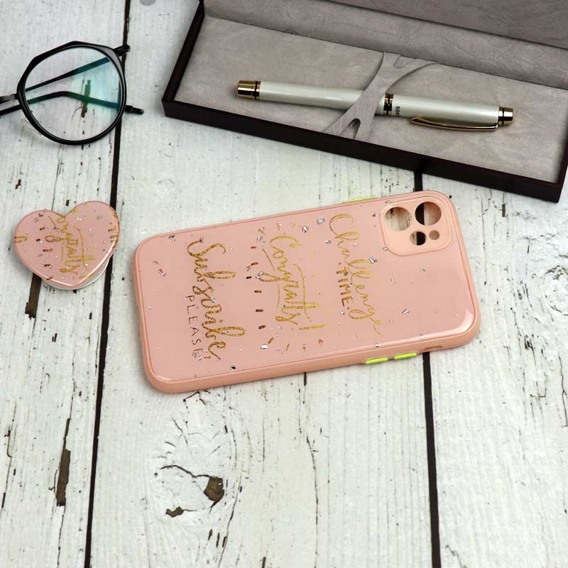 قاب محافظ لنزدار پاپ سوکت دار صورتی iPhone 11