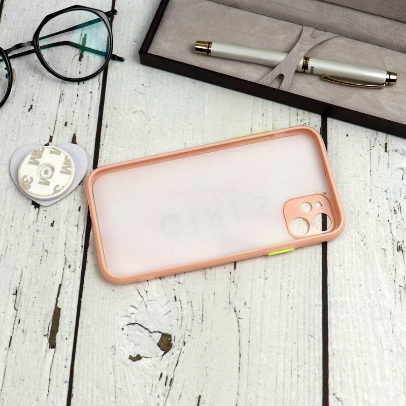 قاب محافظ لنزدار پاپ سوکت دار صورتی iPhone 11