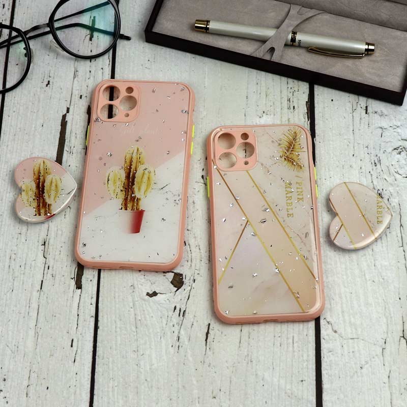 قاب محافظ لنزدار پاپ سوکت دار صورتی iPhone 11 Pro