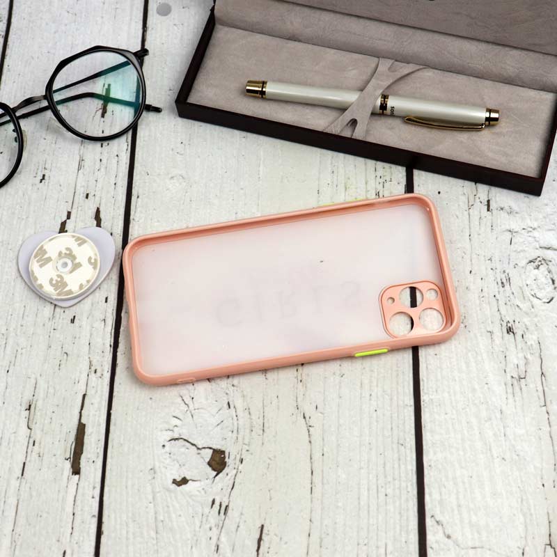 قاب محافظ لنزدار پاپ سوکت دار صورتی iPhone 11 Pro Max