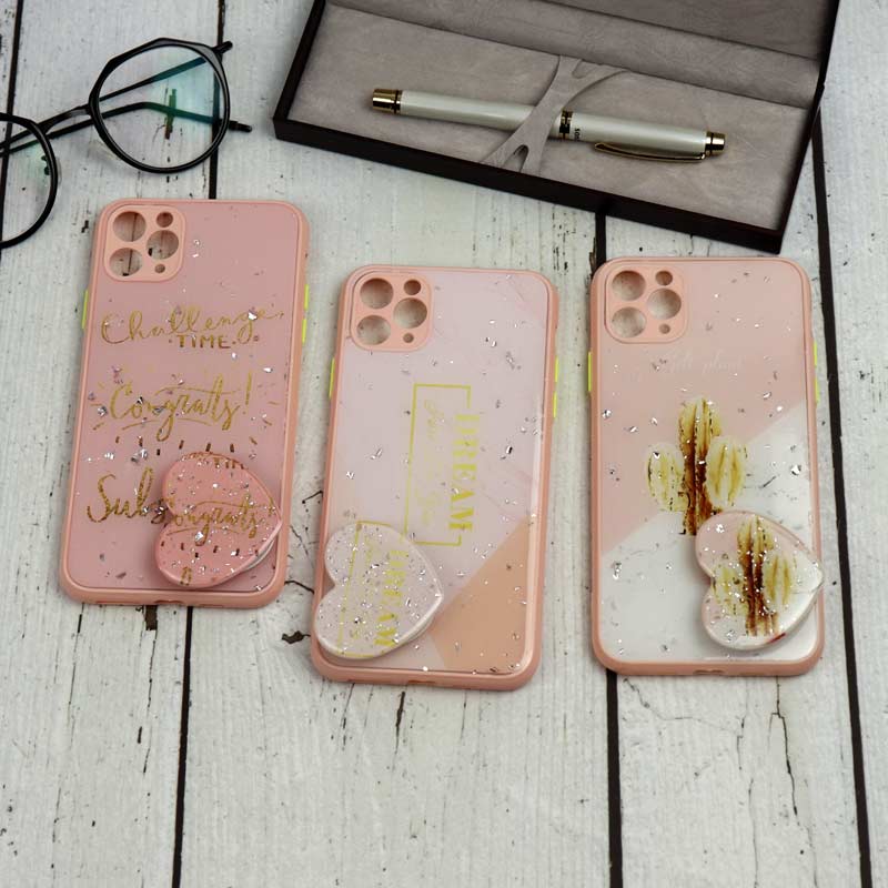 قاب محافظ لنزدار پاپ سوکت دار صورتی iPhone 11 Pro Max