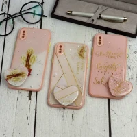 قاب محافظ لنزدار پاپ سوکت دار صورتی iPhone X/XS