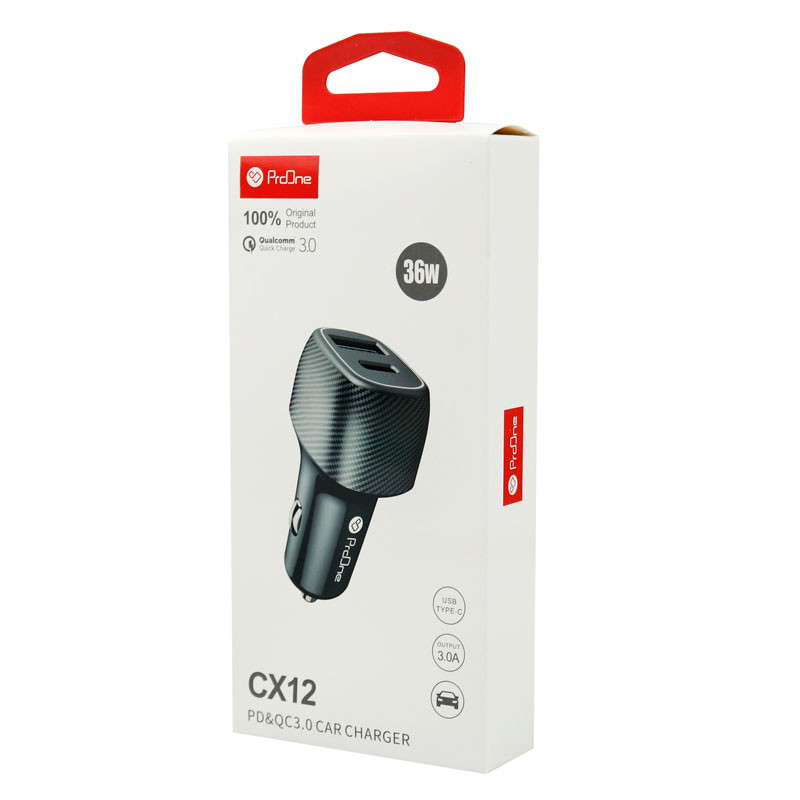 شارژر فندکی فست شارژ ProOne CX12 PCG19 PD QC3 36W