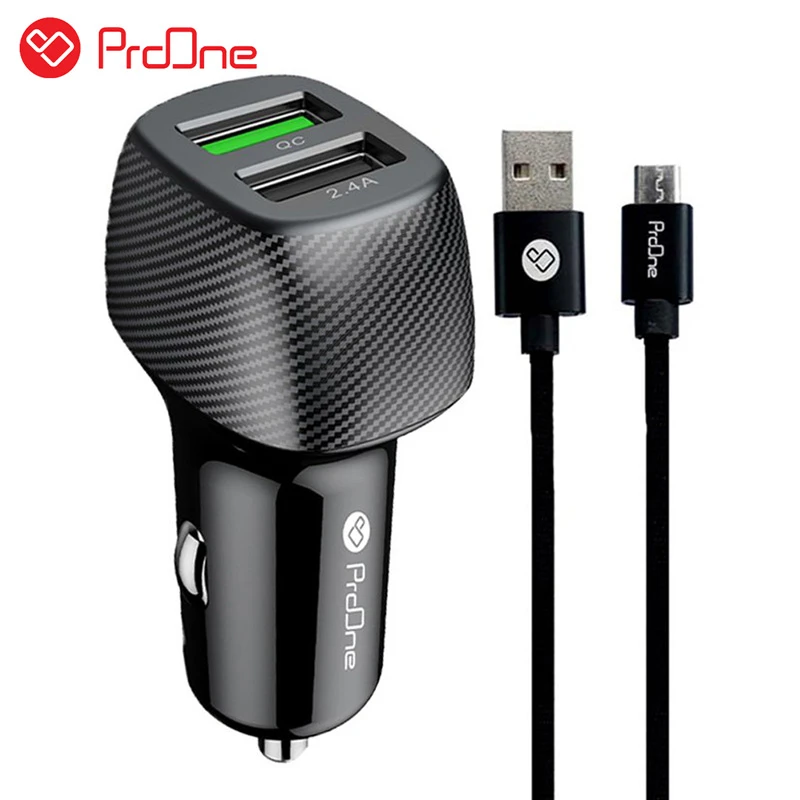 شارژر فندکی فست شارژ ProOne PCG11 QC3 + کابل میکرو یو اس بی