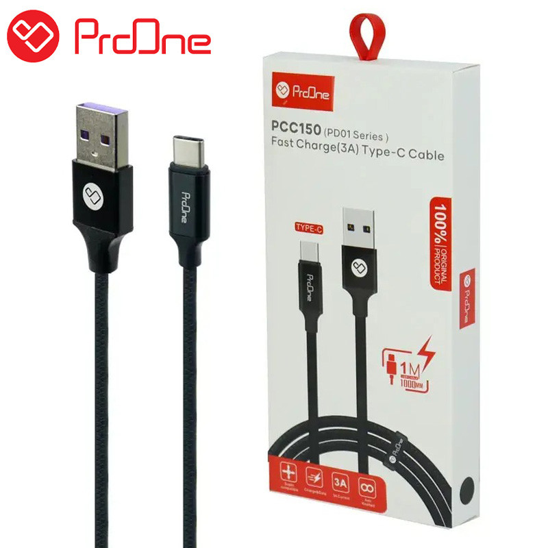 کابل فست شارژ ProOne PD01 Series PCC150 3A Type-C 1m