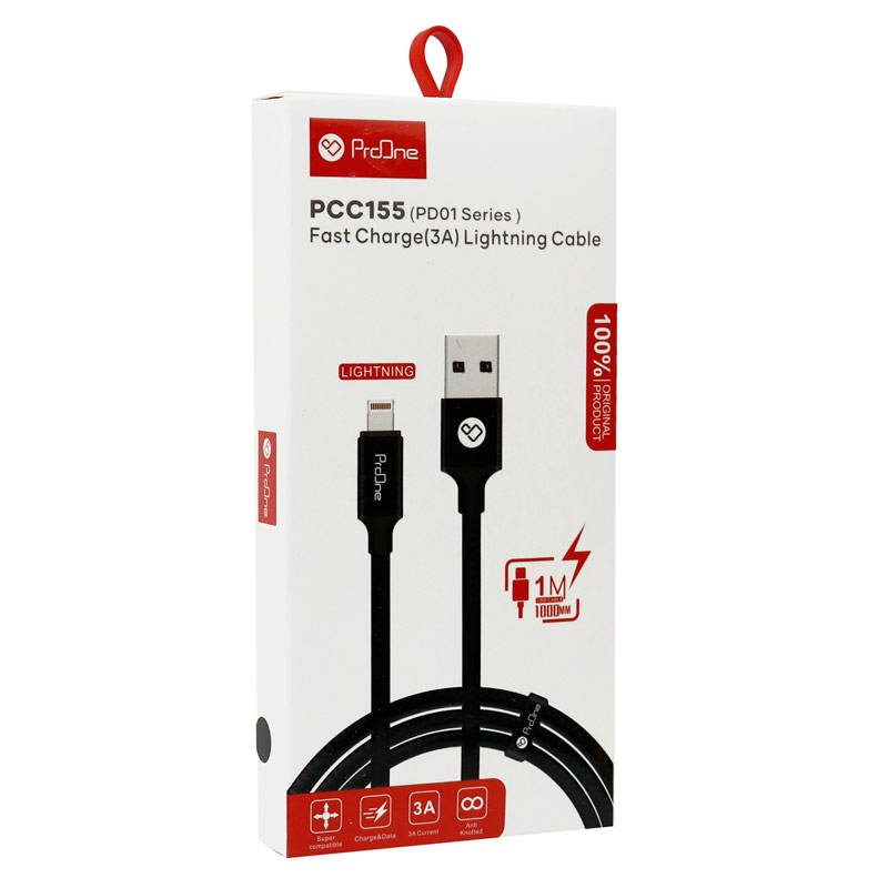 کابل آیفونی فست شارژ ProOne PD01 Series PCC155 3A 1m