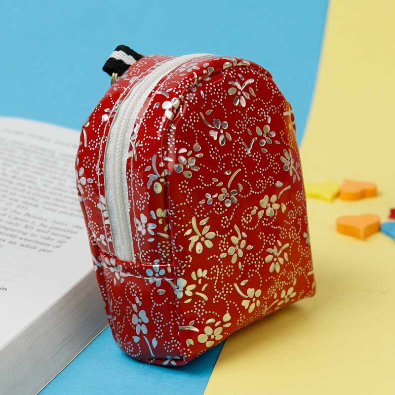 کیف هندزفری کوله ای ورنی گل دار