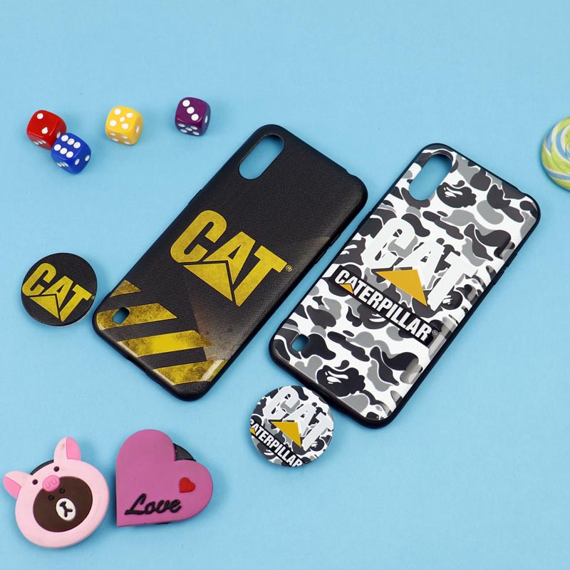 قاب فانتزی برجسته + پاپ سوکت طرح CAT سامسونگ A01 سری D