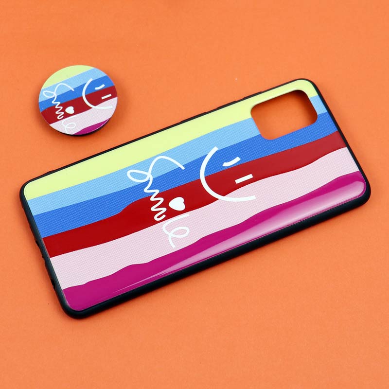 قاب فانتزی برجسته + پاپ سوکت طرح رنگین کمان سامسونگ A31 / A51 سری D