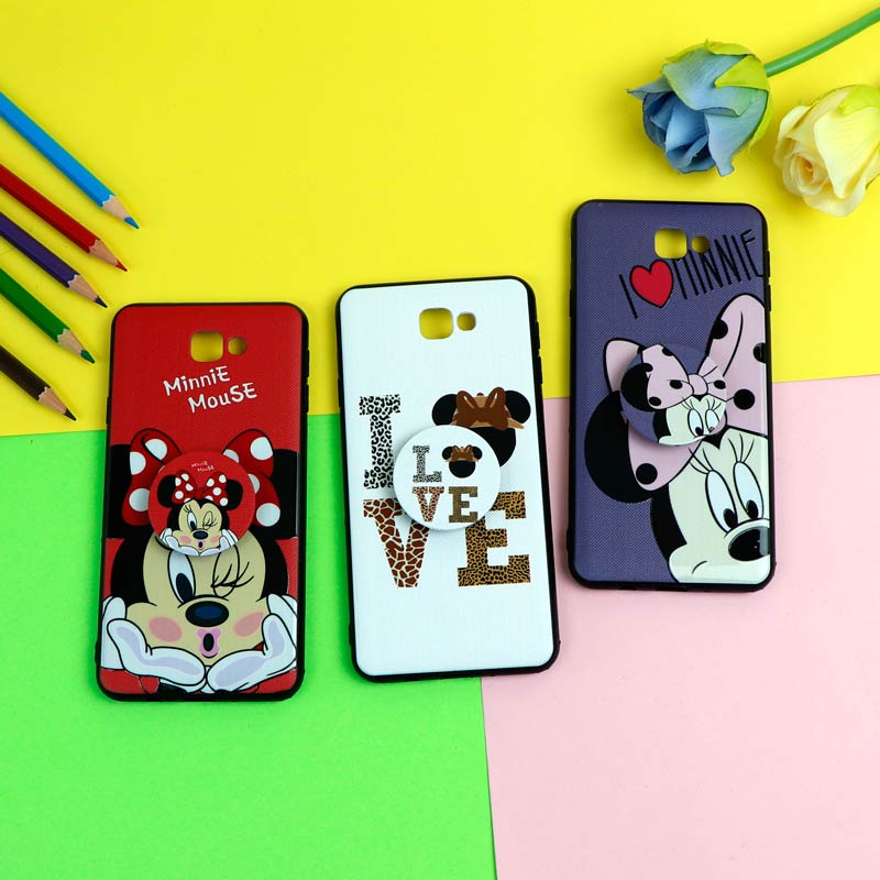 قاب فانتزی برجسته + پاپ سوکت طرح میکی موس سامسونگ J7 Prime سری D