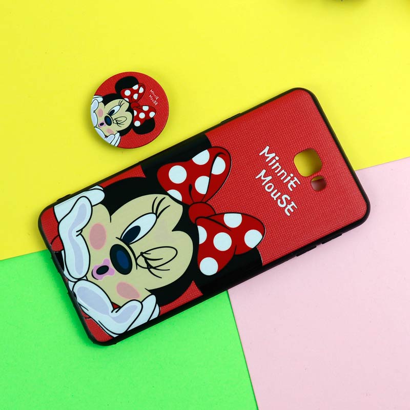 قاب فانتزی برجسته + پاپ سوکت طرح میکی موس سامسونگ J7 Prime سری D