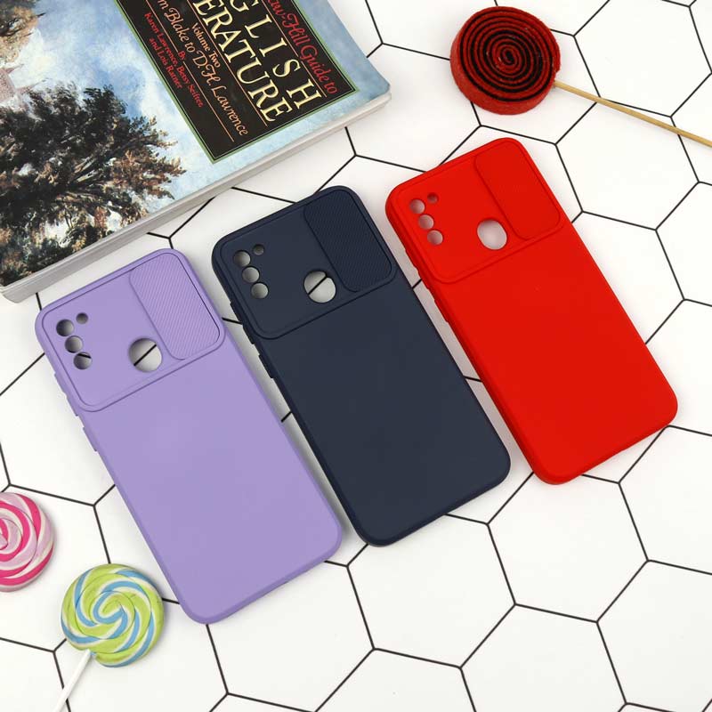 قاب طرح سیلیکونی محافظ لنزدار کشویی Samsung A11