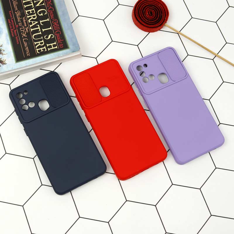 قاب طرح سیلیکونی محافظ لنزدار کشویی Samsung A21s