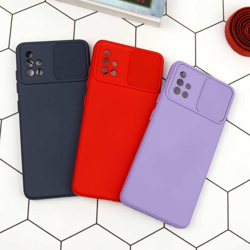 قاب طرح سیلیکونی محافظ لنزدار کشویی Samsung A51