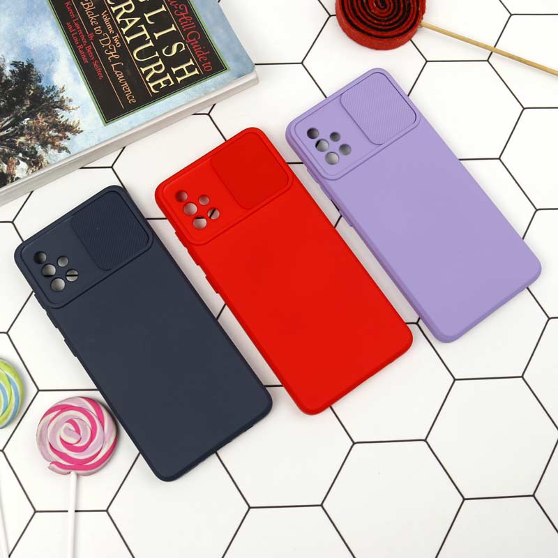 قاب طرح سیلیکونی محافظ لنزدار کشویی Samsung A51