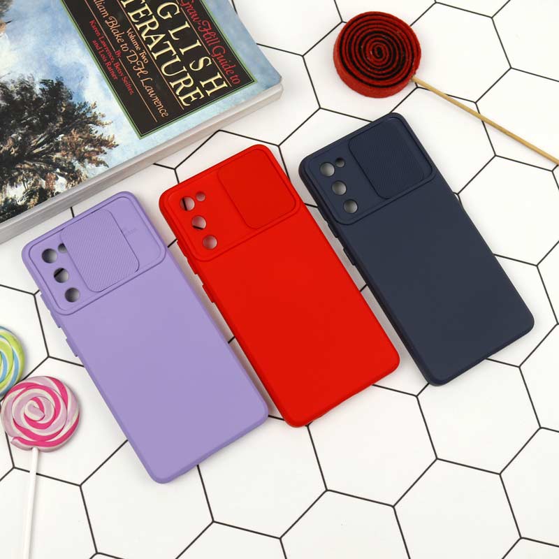 قاب طرح سیلیکونی محافظ لنزدار کشویی Samsung S20 FE