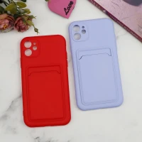 قاب سیلیکونی جاکارتی دار محافظ لنزدار iPhone 11 لایت