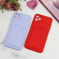 قاب سیلیکونی جاکارتی دار محافظ لنزدار iPhone 11 Pro Max لایت