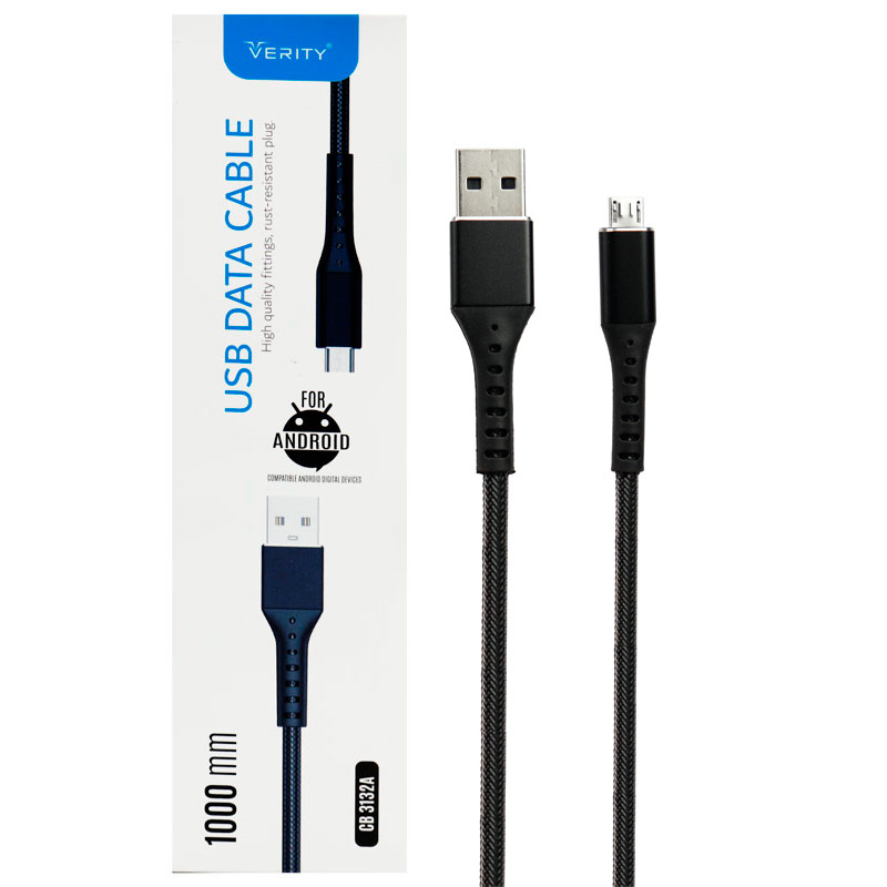 کابل میکرو یو اس بی فست شارژ Verity CB3132A 1m