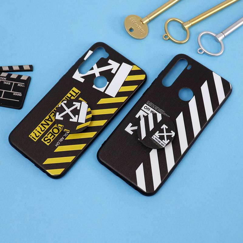 قاب فانتزی برجسته + پاپ سوکت طرح Off White شیائومی Redmi Note 8 سری D