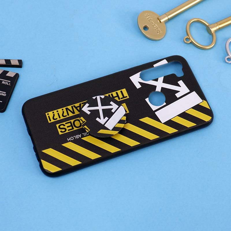 قاب فانتزی برجسته + پاپ سوکت طرح Off White شیائومی Redmi Note 8 سری D