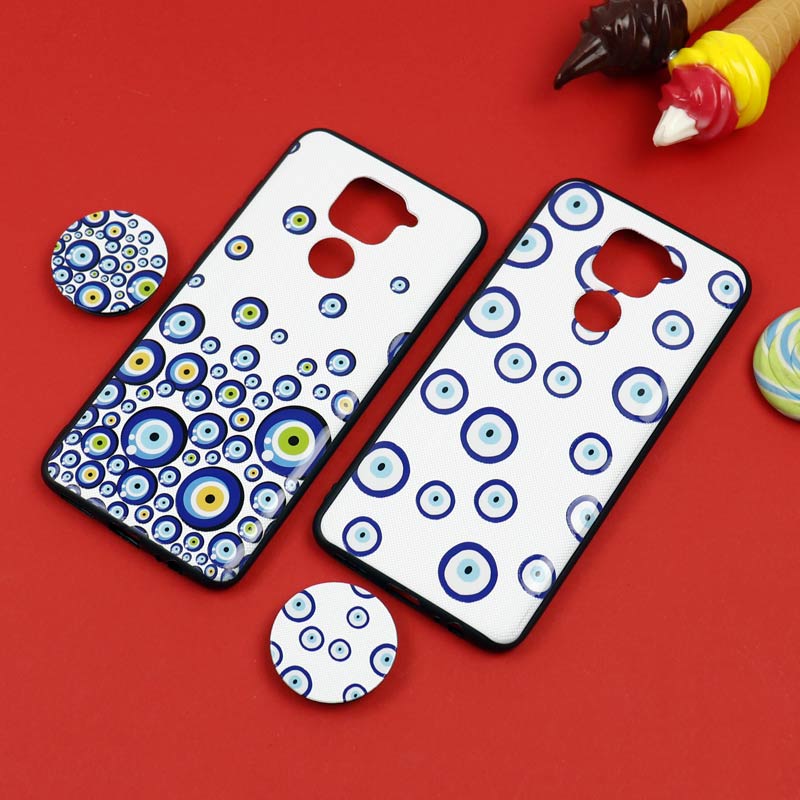 قاب فانتزی برجسته + پاپ سوکت طرح چشم و نظر شیائومی Redmi Note 9 سری D