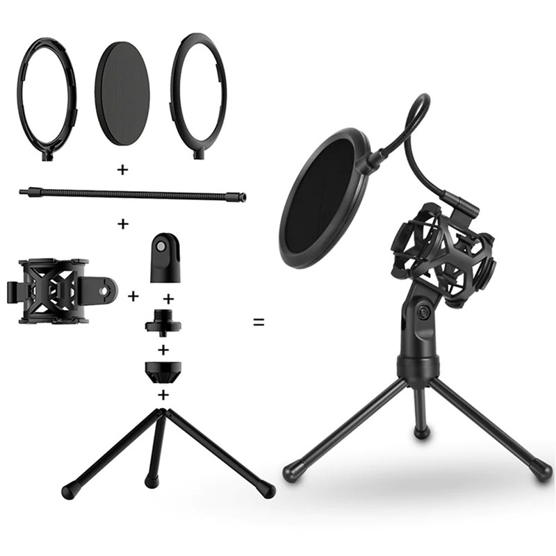 پاپ فیلتر میکروفون یانمای Yanmai PS-2 + سه پایه لرزشگیر