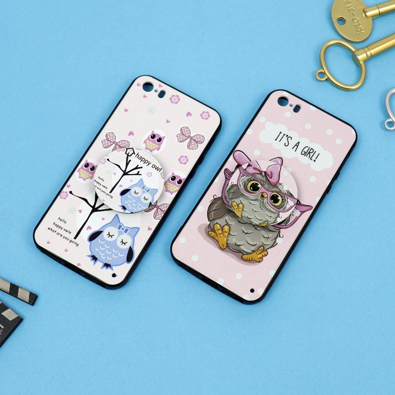 قاب فانتزی برجسته + پاپ سوکت طرح جغد iPhone 5/5s سری D
