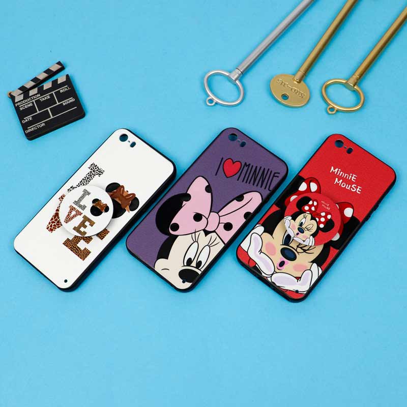 قاب فانتزی برجسته + پاپ سوکت طرح میکی موس آیفون iPhone 5/5s سری D