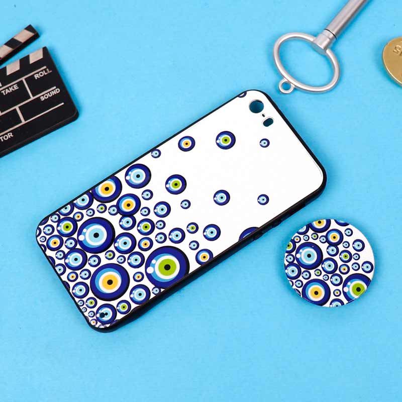 قاب فانتزی برجسته + پاپ سوکت طرح چشم و نظر آیفون iPhone 5/5s سری D