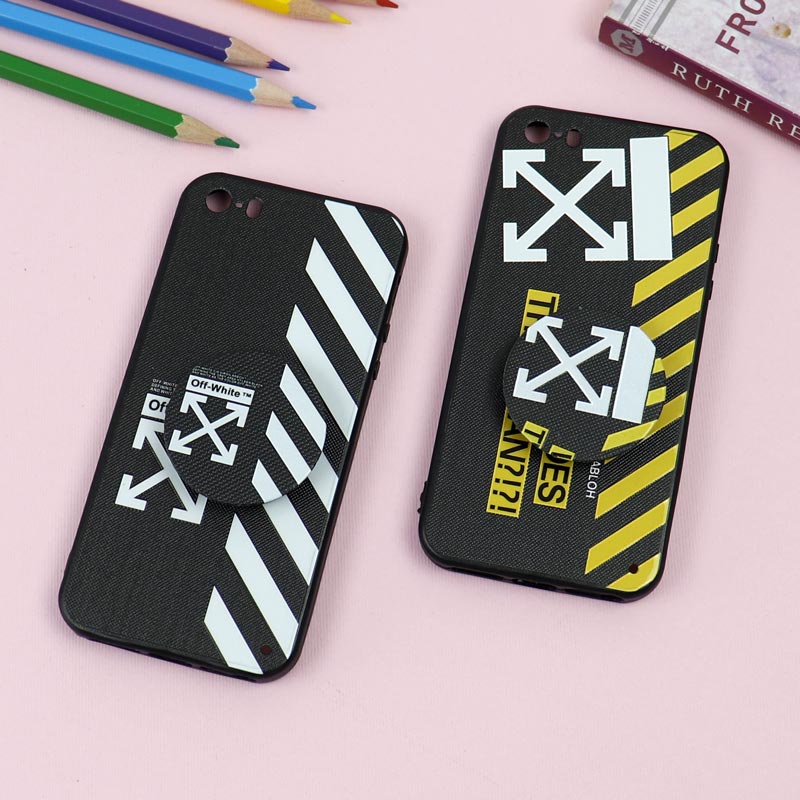قاب فانتزی برجسته + پاپ سوکت طرح Off White آیفون iPhone 5/5s سری D