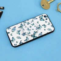 قاب فانتزی برجسته + پاپ سوکت طرح پروانه iPhone 5/5s سری D