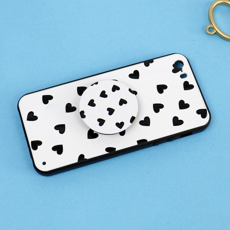 قاب فانتزی برجسته + پاپ سوکت طرح قلب iPhone 5/5s سری D