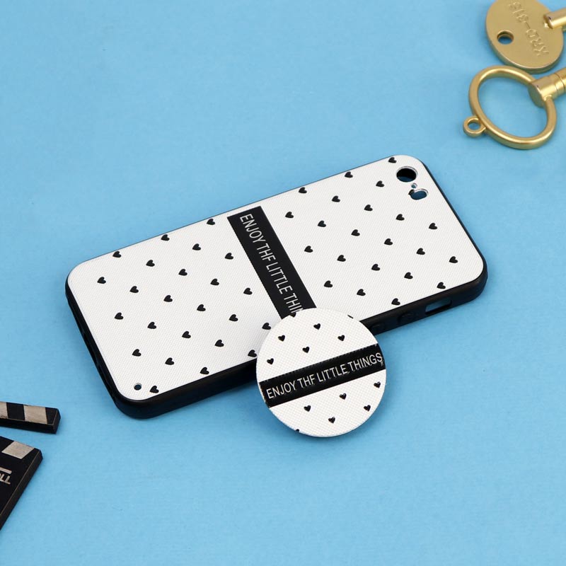 قاب فانتزی برجسته + پاپ سوکت طرح قلب iPhone 5/5s سری D