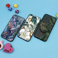 قاب فانتزی برجسته + پاپ سوکت طرح گل iPhone 6/6s سری D