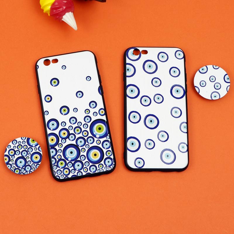 قاب فانتزی برجسته + پاپ سوکت طرح چشم و نظر iPhone 6/6s سری D