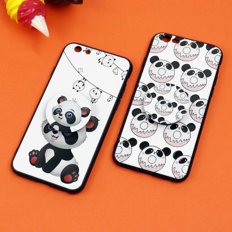 قاب فانتزی برجسته + پاپ سوکت طرح پاندا iPhone 6/6s سری D