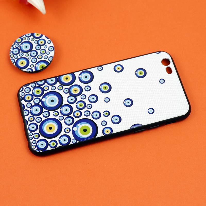 قاب فانتزی برجسته + پاپ سوکت طرح چشم و نظر iPhone 6/6s سری D