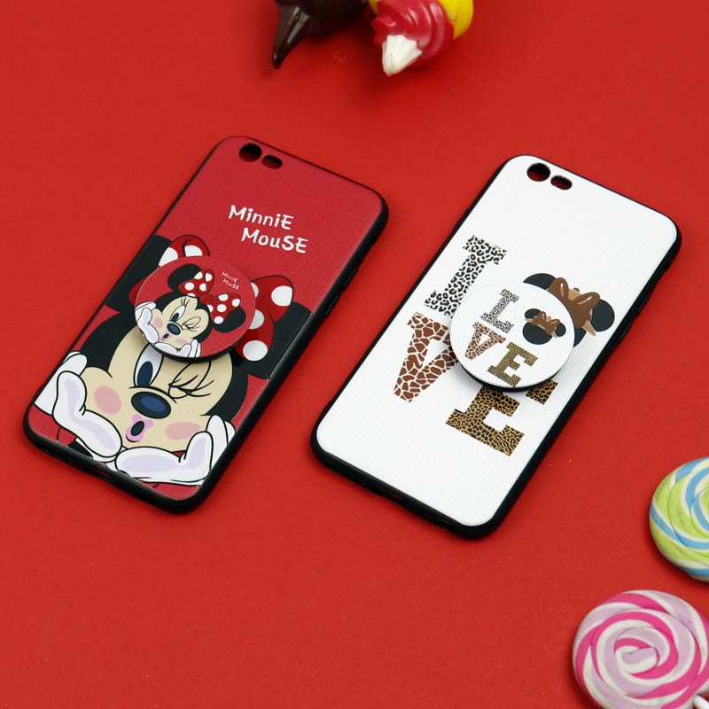 قاب فانتزی برجسته + پاپ سوکت طرح میکی موس iPhone 6/6s سری D