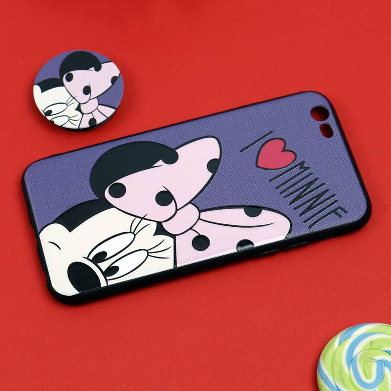 قاب فانتزی برجسته + پاپ سوکت طرح میکی موس iPhone 6/6s سری D