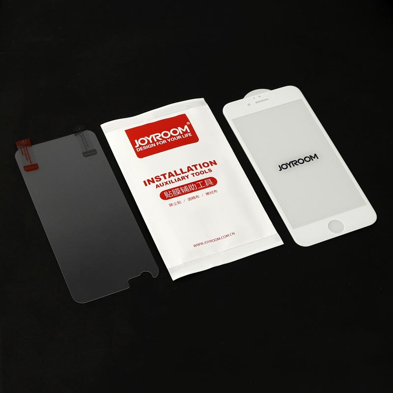 گلس تمام چسب Joyroom پکدار iPhone 6/6s سفید