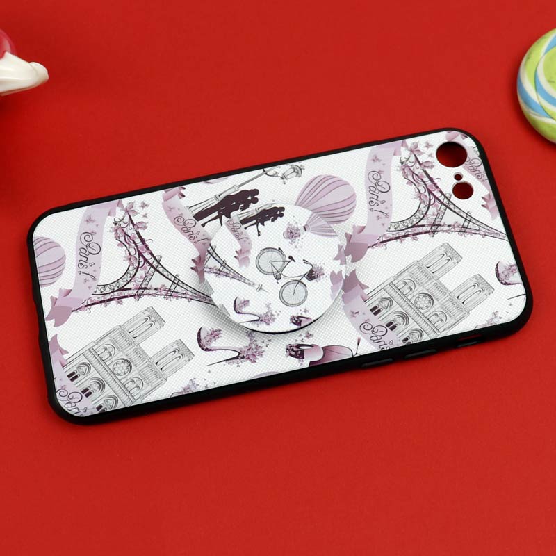 قاب فانتزی برجسته + پاپ سوکت طرح ایفل iPhone 7/8 سری D