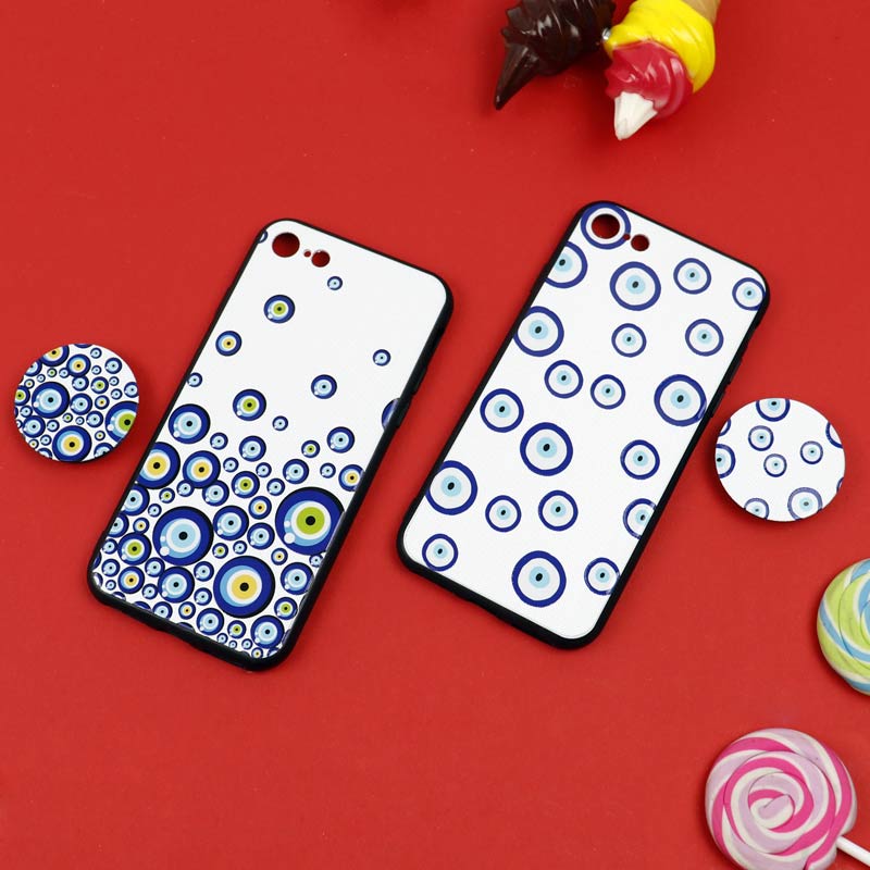 قاب فانتزی برجسته + پاپ سوکت طرح چشم و نظر iPhone 7/8 سری D