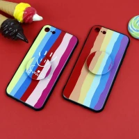 قاب فانتزی برجسته + پاپ سوکت طرح رنگین کمان iPhone 7/8 سری D