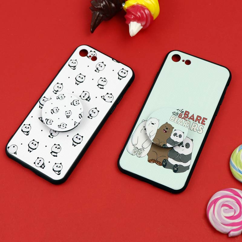قاب فانتزی برجسته + پاپ سوکت طرح پاندا iPhone 7/8/SE 2020 سری D